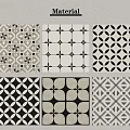 Showcasing Various Decorative Tile Materials With Different Black And White Patterns