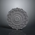 Ornamental Circular Decorative Plate With Intricate Carved Patterns And Grey Finish