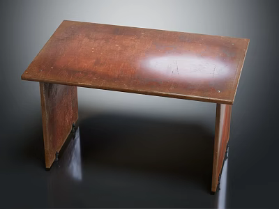 Wooden Rectangular Table With Simple Design And Sturdy Legs For Home Decoration 3d model