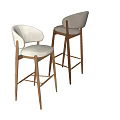Modern Design Bar Stools With Wooden Frame And Light Colored Padded Seats