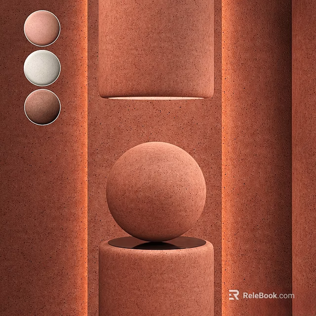 Textured Brown Geometric Components Featuring Sphere Cylinder Shapes And Matte Finish 3d model 