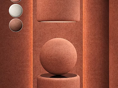 Textured Brown Geometric Components Featuring Sphere Cylinder Shapes And Matte Finish 3d model