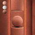 Textured Brown Geometric Components Featuring Sphere Cylinder Shapes And Matte Finish 3d model