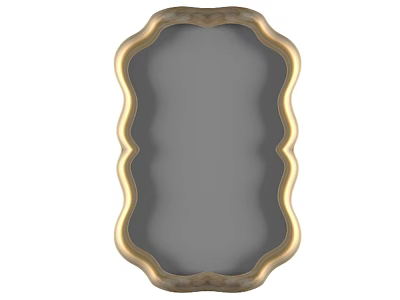 Elegant Scalloped Mirror With Golden Decorative Frame For Home Interior 3d model