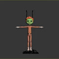 Game And Movie Character With Green Skin Orange Body Green Antennae And Orange Butterfly Wings