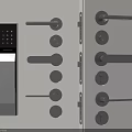 Black Metal Door Handles with Electronic Keypad Lock and Various Modern Designs on