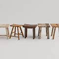 Various Rustic Wooden Stool Designs With Natural Materials And Unique Structures