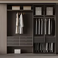 Modern Wardrobe Design With Storage Shelves Drawers And Hanging Clothes
