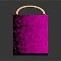 Stylish Pink Handbag with Gold Handle and Glittery Surface for Daily Use