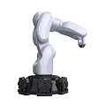 Intelligent Robotic Arm With White Exterior And Black Stable Base Structure Design