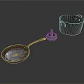 Vintage Cast Iron Frying Pan and Cooking Pot with Handles for Daily Kitchen Use