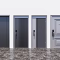 Security Doors With Various Modern Design Styles And Functional Features 3d model