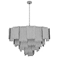 Elegant Modern Glass Chandelier With Layered Fringed Design For Interior Decor