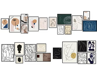 Modern photo wall 3d model