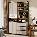 Modern Home Office Wooden Desk With Bookcase Decorative Items And Table Lamp