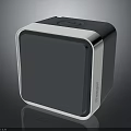 Triby Cube Shaped Electronic Device With Gray And White Design Front Panel Top Buttons 3d model