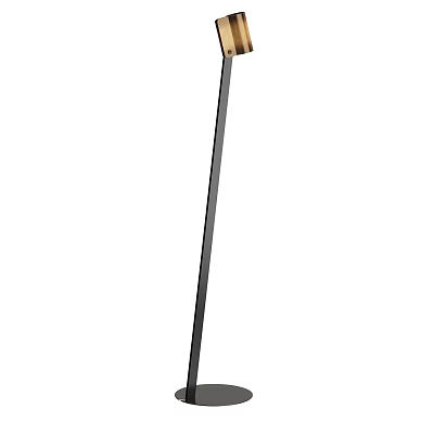 Modern Floor Lamp With Slim Black Metal Pole And Minimalist Design For Living Room 3d model