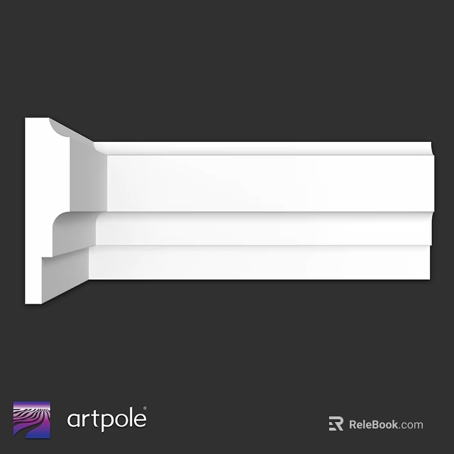 White Decorative Corner Trim Component With Clean Lines For Interior Design 3d model 