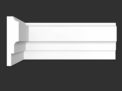 White Decorative Corner Trim Component With Clean Lines For Interior Design 3d model