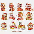 National Tide Year of the Snake 2D Snake IP Cartoon Cute Snake Auspicious Festive Snake Year of the Snake Zodiac 3d model