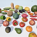 Colorful Assorted Fresh Fruits Display With Apples Oranges Pears And Pineapple On White Background