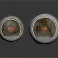 Two White LPG Cylinders Large And Small With Red Valves On Dark Background 3d model
