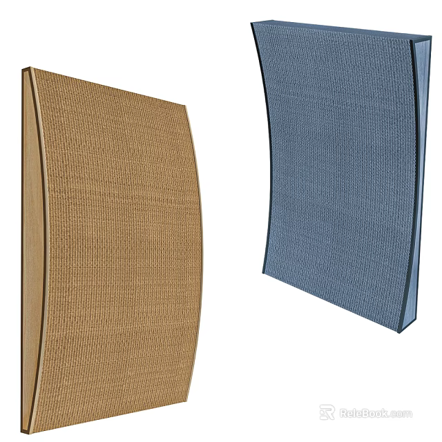 Modern Interior Background Wall With Brown And Blue Woven Textures Design 3d model 