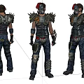 Game Character Design With Spiked Armor Mask And Decorative Outfit From Multiple Angles