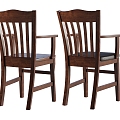 American Dining Chair Single Chair 3d model