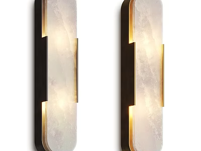 Modern Wall Lamps With Marble Texture And Metal Frame Warm Light Design 3d model