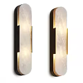 Modern Wall Lamps With Marble Texture And Metal Frame Warm Light Design