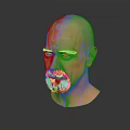 Realistic 3D Character Male Head Model With Bald Head Beard And Detailed Facial Features 3d model