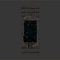 Old Fashioned Mine Cart Filled With Black Ore On Wooden Rail Track