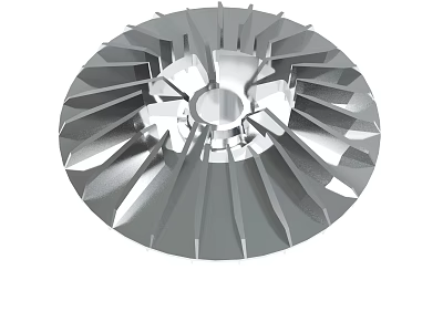Circular Metal Industrial Component With Radial Blades And Central Hole 3d model