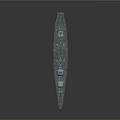Detailed Battleship Model As Historical Water Transport With Turrets And Upper Structures