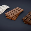 White Milk and Dark Chocolate Bars with Square Grid Design Stacked on Dark Background