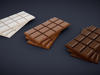 chocolate cartoon chocolate cartoon food white chocolate 3d model