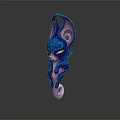 Vibrant 3D Fantasy Creature Character With Large Ears Blue Pink Smooth Body Design