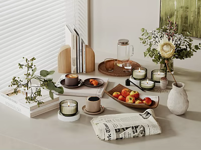 Stylish Tabletop Display With Daily Essentials And Decor 3d model Stylish Tabletop Display With Daily Essentials And Decor 3d model