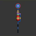 Red Paint Roller With Blue Handle And Colorful Grip For Wall Painting
