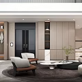 Modern Duplex Living Room Design With Black Piano Beige Sofa Large Windows And Marble Wall
