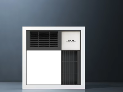 Integrated Bathroom Ceiling Appliance Afternoon White Black Grille Modern Design 3d model