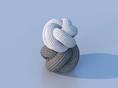 Decorative Knitted Rope Knots As Modern Home Living Accessories In White And Gray 3d model