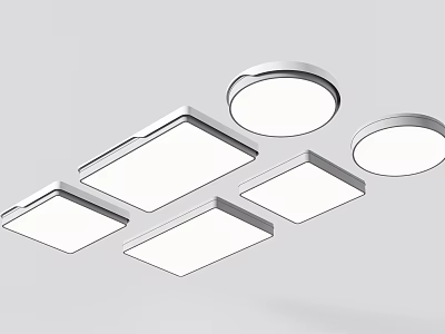 Modern Flush Mount Ceiling Lights With Square And Round Shapes For Interior Lighting 3d model