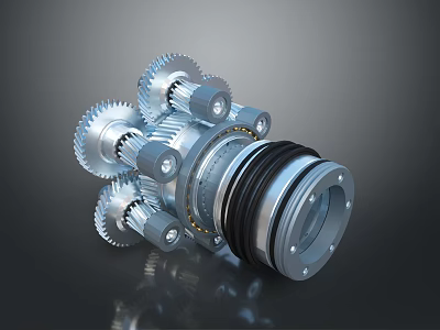 Precision Mechanical Gear Assembly With Interlocking Gears Bearings And Metal Shafts For Industrial Use 3d model