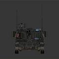 Military Tracked Armored Vehicle with Main Cannon Camouflage and Communication Antennas