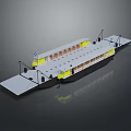 Modern Passenger Ferry Design With Upper Deck Seats And Yellow Accents
