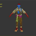 Detailed Game Movie Character 3D Model With White Shirt Brown Overalls And Tool Belt