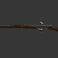Vintage Military Style Rifle With Wooden Stock Metal Barrel Magazine And Bullet Detail