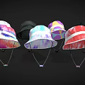 Seven Colorful Fisherman Hats With Gradient And Tie Dye Patterns